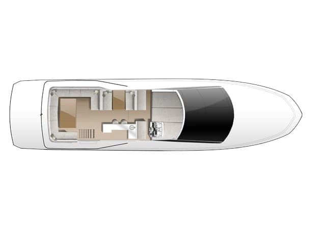 Galeon 640 Fly flybridge deck floorplan